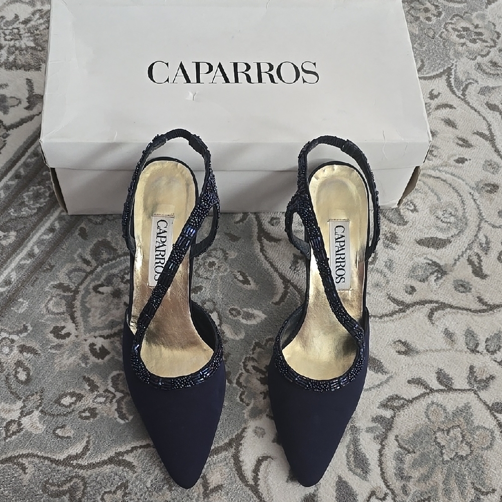 Caparros Navy Slingback Heels